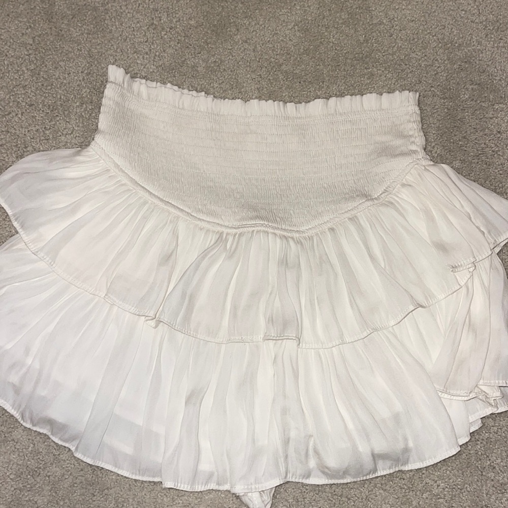 Mustard seed white ruffle skort